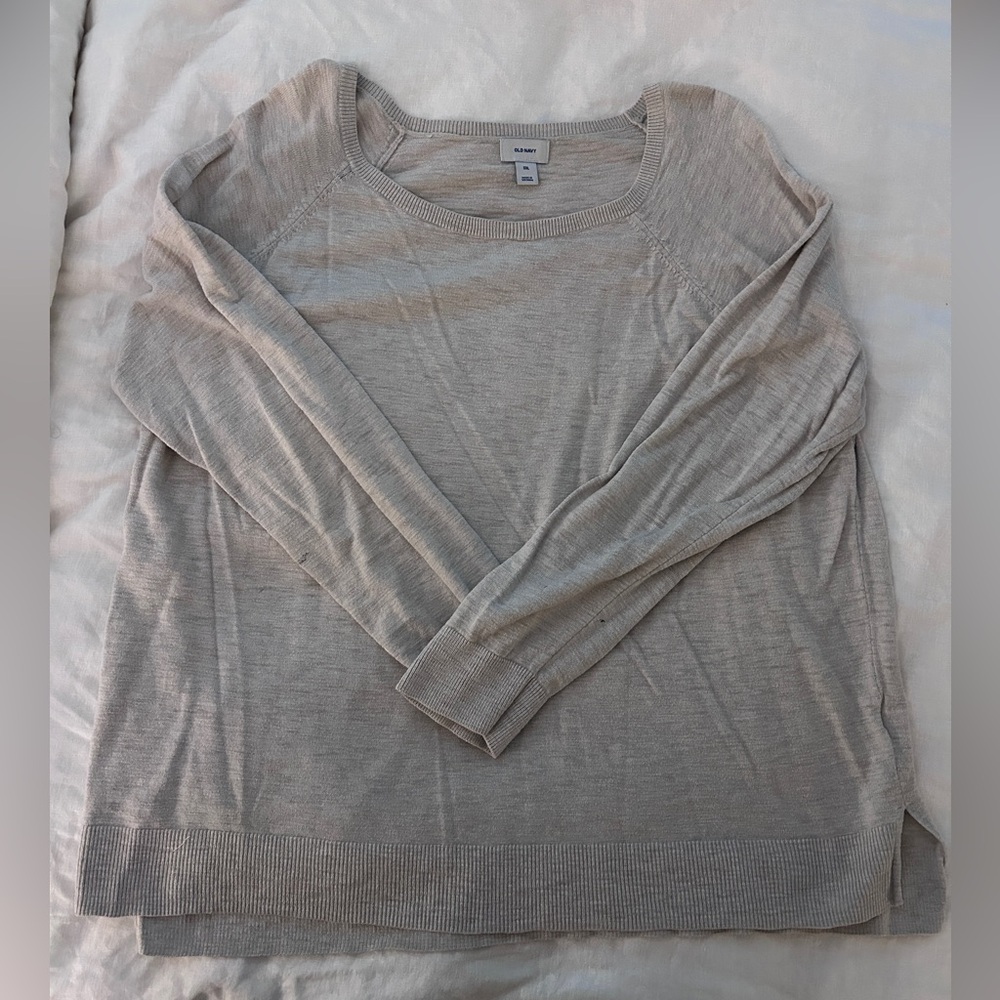 Cream old navy boat neck sweater